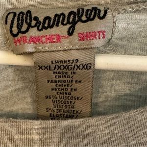 Wranglers grey shirt with a pull string on one side